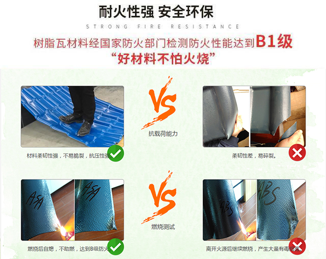 樹脂瓦防火阻燃性